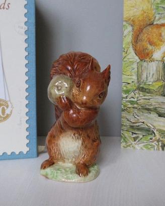 Statuetta Scoiattolo Beatrix Potter. Beswick Gold