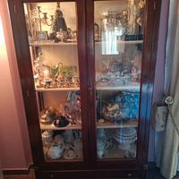 cristalliera/vetrinetta/ante in vetro/antico/legno
