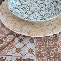 Set da 12 coperti piatti fine porcellana