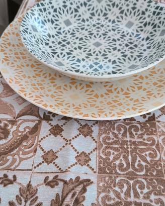 Set da 12 coperti piatti fine porcellana