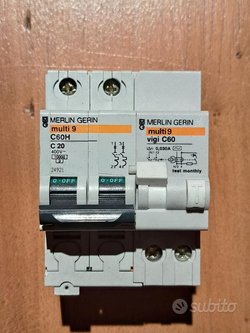MERLIN GERIN INTERRUTTORE Magnetotermico Multi 9 C60N C6 Vigi C60 EUR