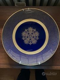 Piatto da parete vintage Rosenthal blu e oro