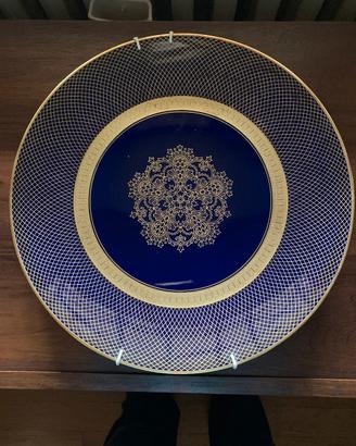 Piatto da parete vintage Rosenthal blu e oro