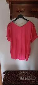 2 t shirt rosa e arancione da donna