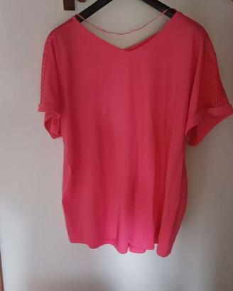 2 t shirt rosa e arancione da donna