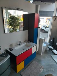 mobile bagno Mondrian sospeso largh.cm 100 + 50