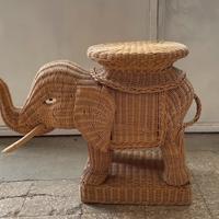 Tavolino Elephant in vimini Vivai del Sud