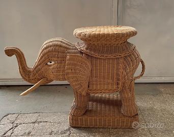 Tavolino Elephant in vimini Vivai del Sud