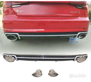 DIFFUSORE PER AUDI A4 B9 16- LOOK RS4 TERMINALI DI