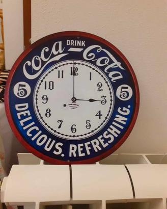 COCA COL Rotondo in alluminio, Orologio da parete