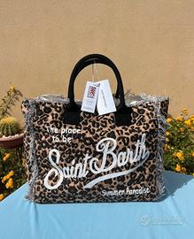 Borsa leopardata grande Saint Barth -40x20x30 cm