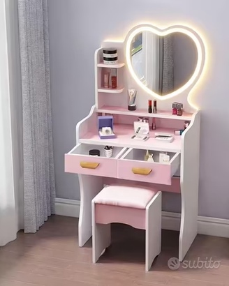 Postazione trucco con led specchiera scrivania