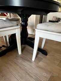 Tavolo rotondo allungabile e sedie ikea