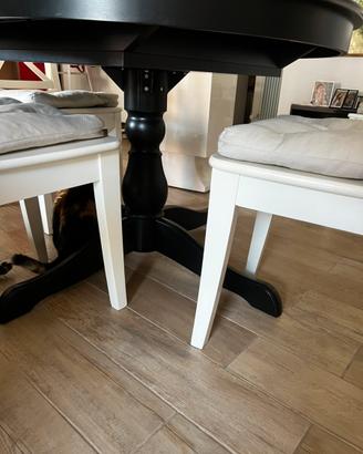 Tavolo rotondo allungabile e sedie ikea