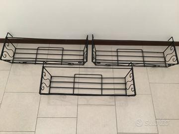 3 fioriere da ringhiera in ferro verniciato