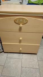 cassettiera con vaschetta bagnetto