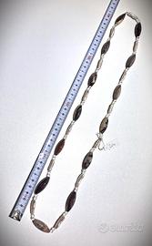 Collana filo unico perle, diaspro, cristallo rocca