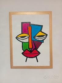 Quadro Moderno arte Astratta dipinto su tela 