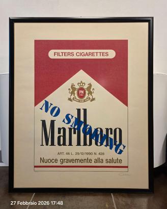 Renato Natale Chiesa NO SMOKING serigrafia