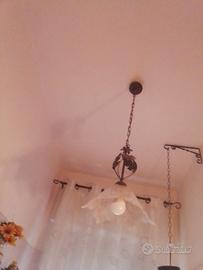 Specchio  bagno con lampadario