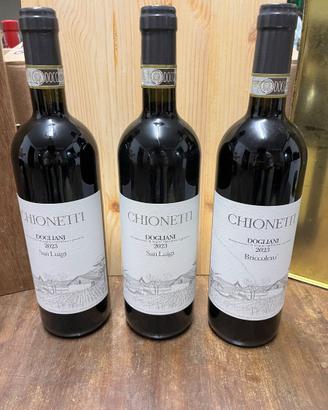 lotto da tre bottiglie di vino rosso