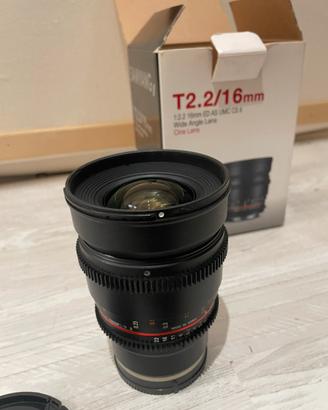 Samyang 16mm T2.2 Cine Sony E Come Nuovo+Garanzia