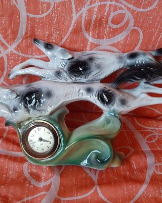 orologio da tavolo vintage cani levrieri anni 50