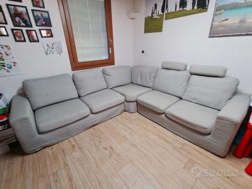 Divano angolare grigio sfoderabile Adamello