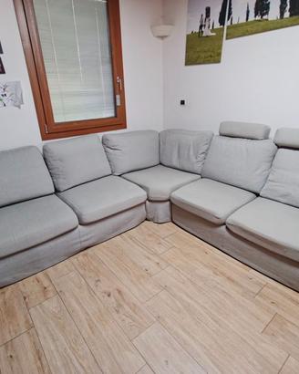 Divano angolare grigio sfoderabile Adamello