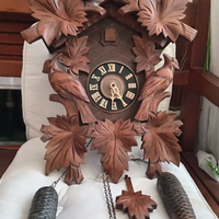 Orologio A Cucù Vintage In Legno Intagliato