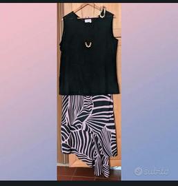 Coordinato Gonna maxi + blusa + collana, bracciale