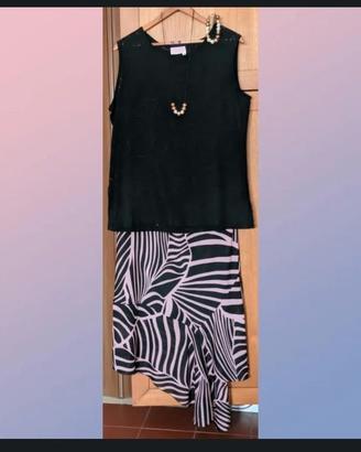 Coordinato Gonna maxi + blusa + collana, bracciale