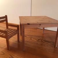 Tavolo e sedia per bambini