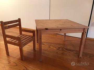 Tavolo e sedia per bambini