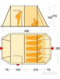 Tenda da campeggio ferrino chanty 5posti