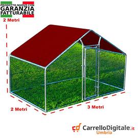 Gabbia per Polli 3x2m x 2mH-6mq - bordeaux