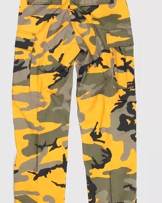 Pantaloni Cargo Militari Camo Giallo