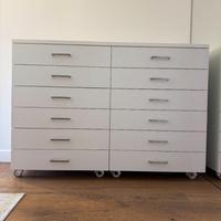 Cassettiera moderna 12 cassetti su ruote