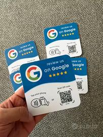 NFC / QR Code Adesivo recensioni Google 