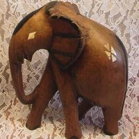 Statua Antica Elefante Legno Statuetta