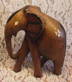 Statua Antica Elefante Legno Statuetta