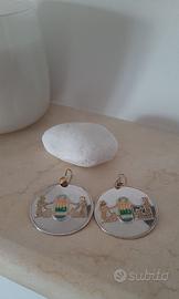 Orecchini Egitto argento 925 e smalto vintage