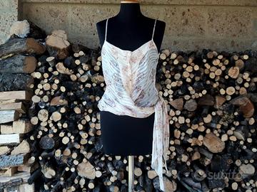 Sportmax top seta camiciola con fascia 44