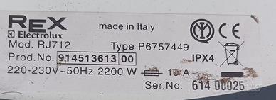 Lavatrice REX RJ 712 pezzi di ricambio