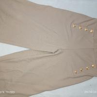 pantalone elegante beige zampa larga taglia L 