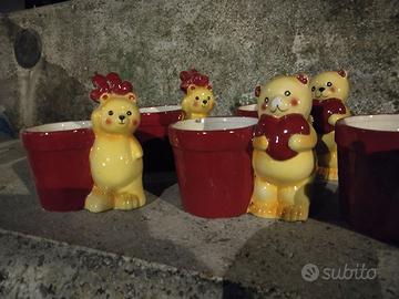 5 piccoli vasi in ceramica Roma Nova