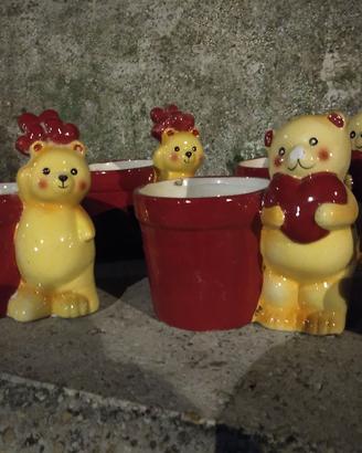 5 piccoli vasi in ceramica Roma Nova