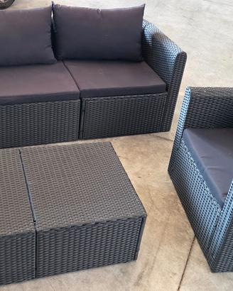 Set relax con divano 3 posti 2 poltrone e tavolino