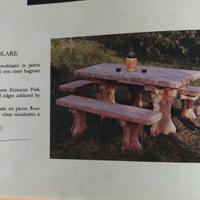 tavolo in pietra rosa etrusco