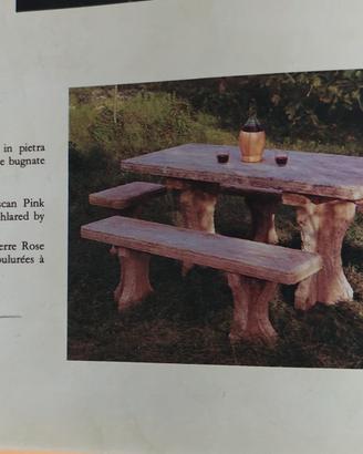 tavolo in pietra rosa etrusco